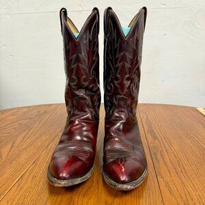 Dan Post Vintage Burgundy Cordovan Leather Western Cowboy Boot, Men's Size 11D